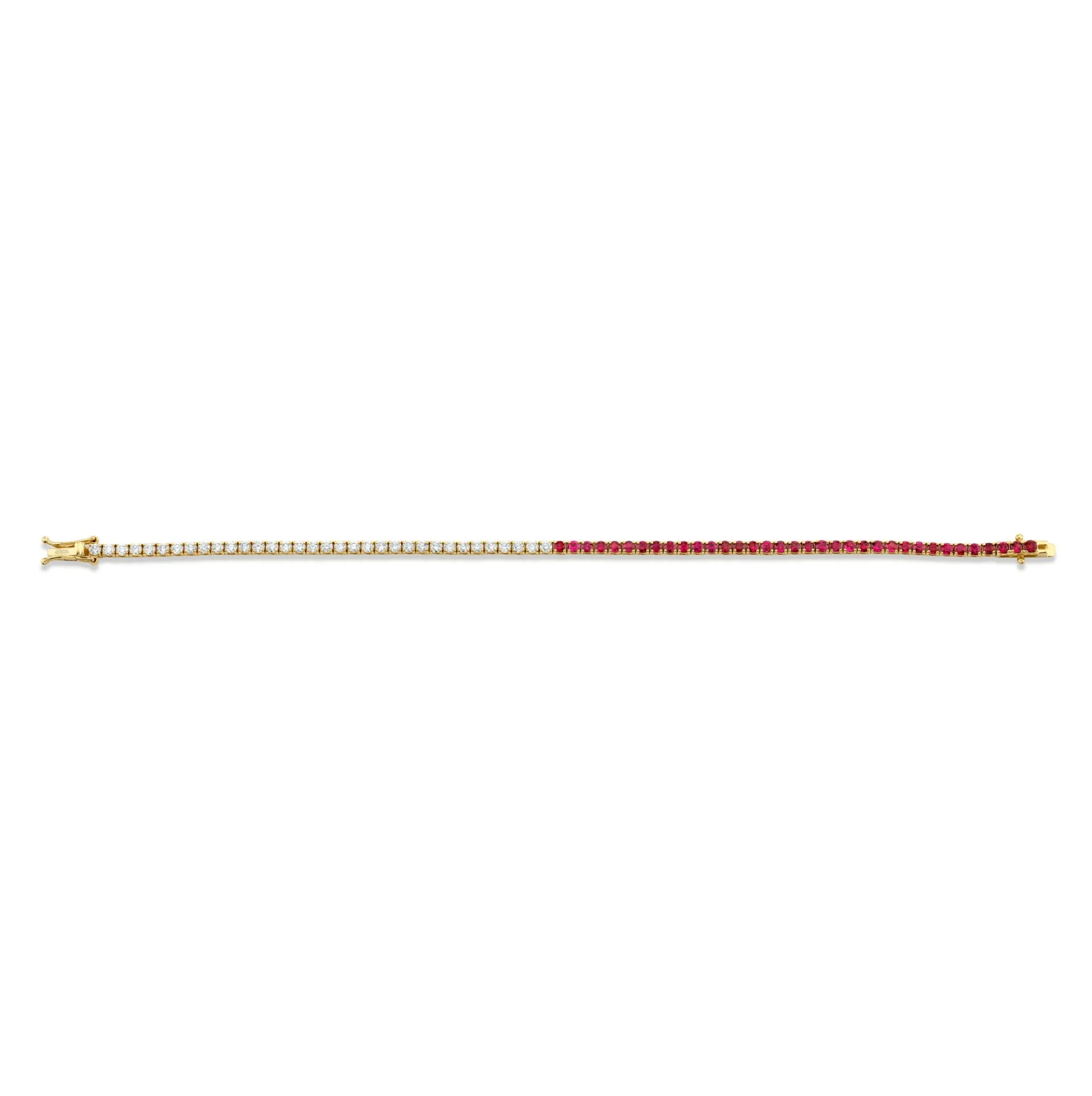 3.82 Carat 50/50 Ruby & Diamond Bracelet