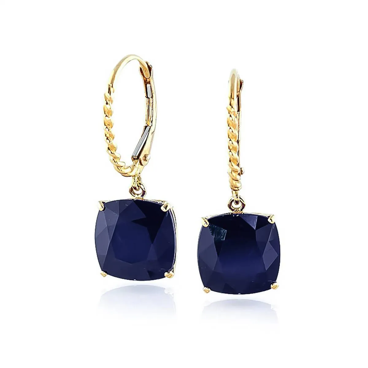 9.66 Carat 14K Solid Yellow Gold Mediterranean Isle Sapphire Earrings