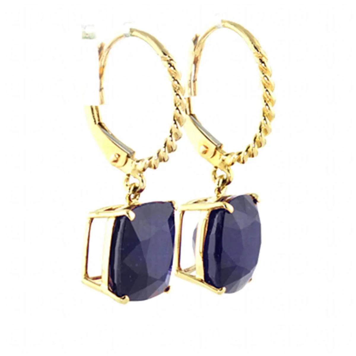 9.66 Carat 14K Solid Yellow Gold Mediterranean Isle Sapphire Earrings