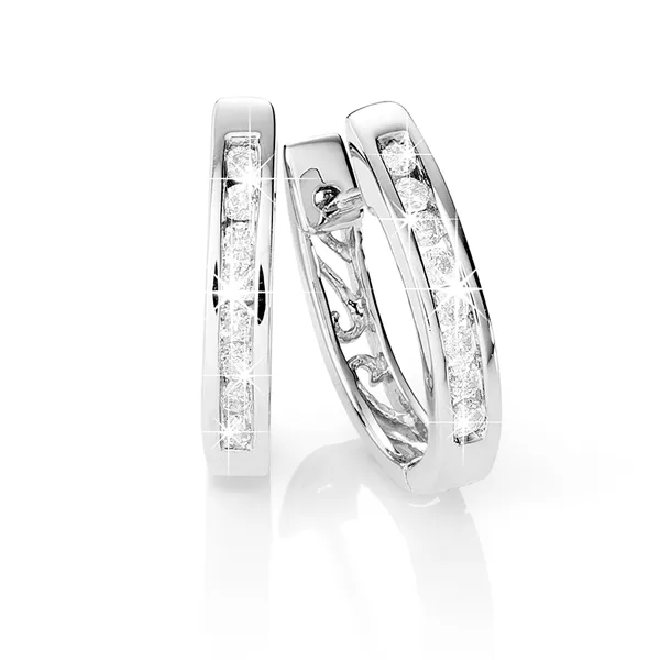 9CT 0.25CT DIAMOND HUGGIES