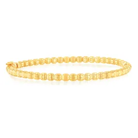 9ct Yellow Gold Fancy 4mm Bubble Bangle