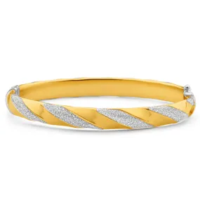 9ct Yellow Gold Silver Filled 61mm Bangle