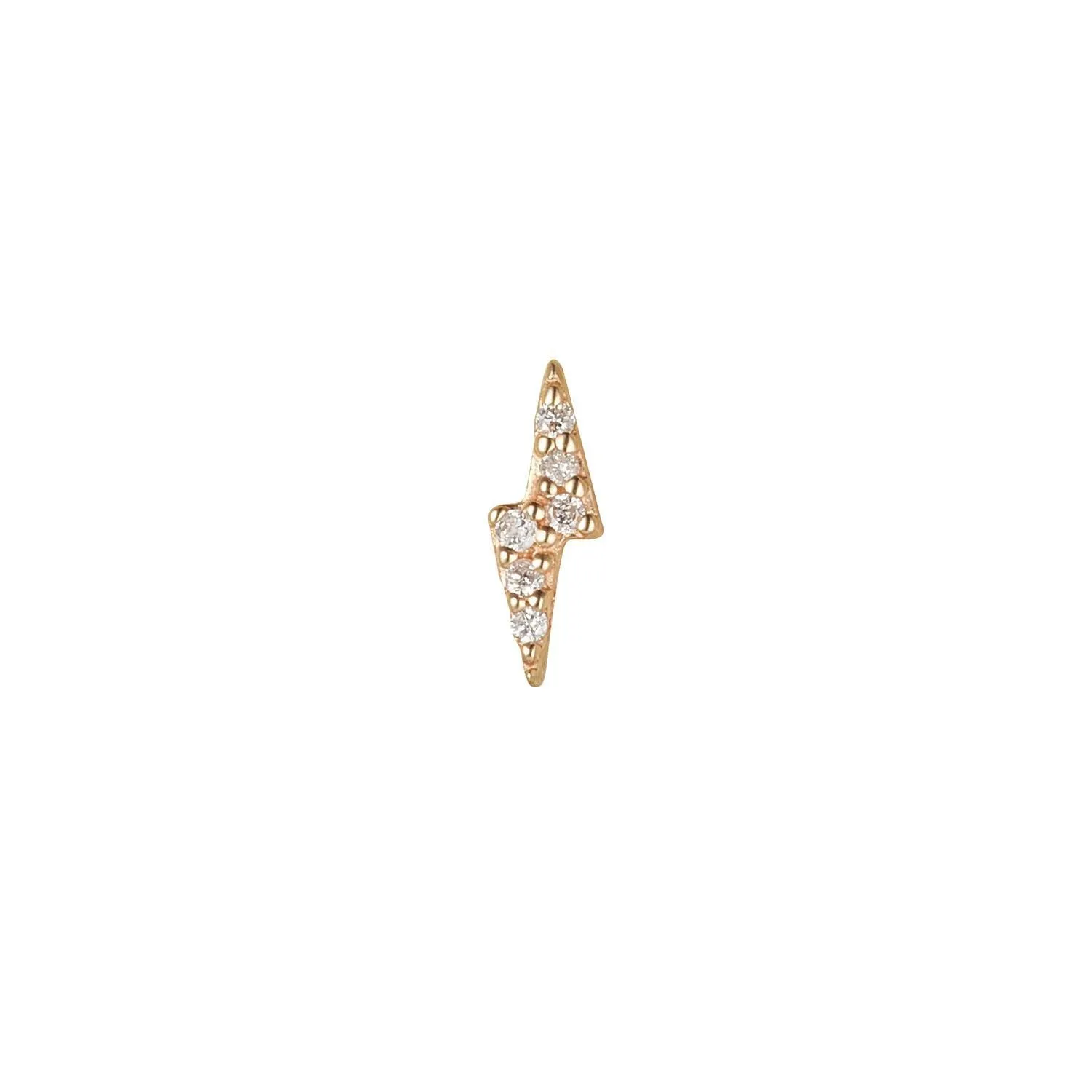 9kt Gold Diamond Lightning Bolt Stud Earrings