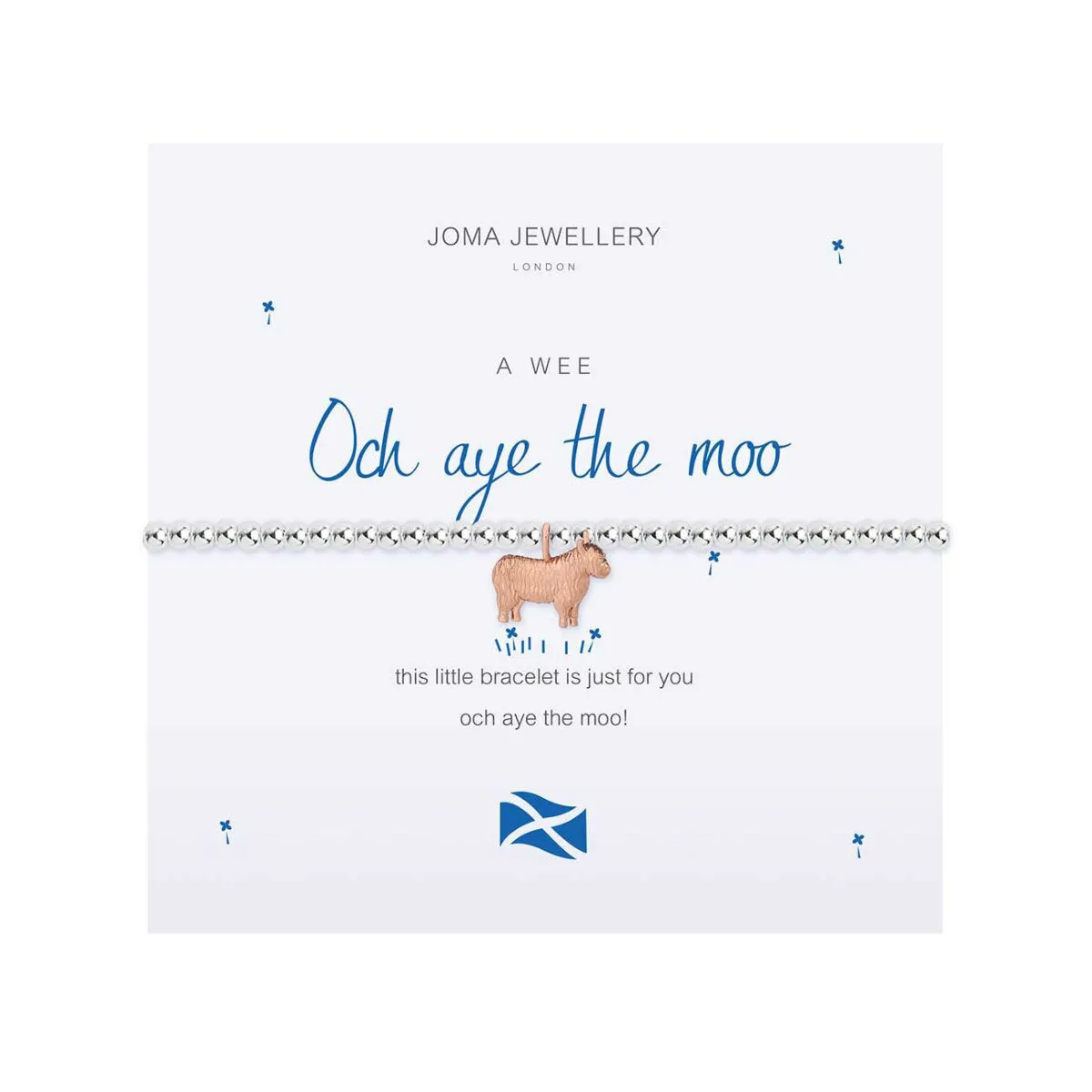 A Wee 'Och Aye The Moo' Bracelet | Silver & Rose Gold Plated