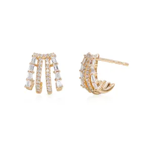 ANGELICA BAGUETTE DIAMOND CAGE EARRINGS