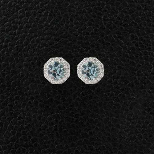 Aquamarine & Diamond Earrings