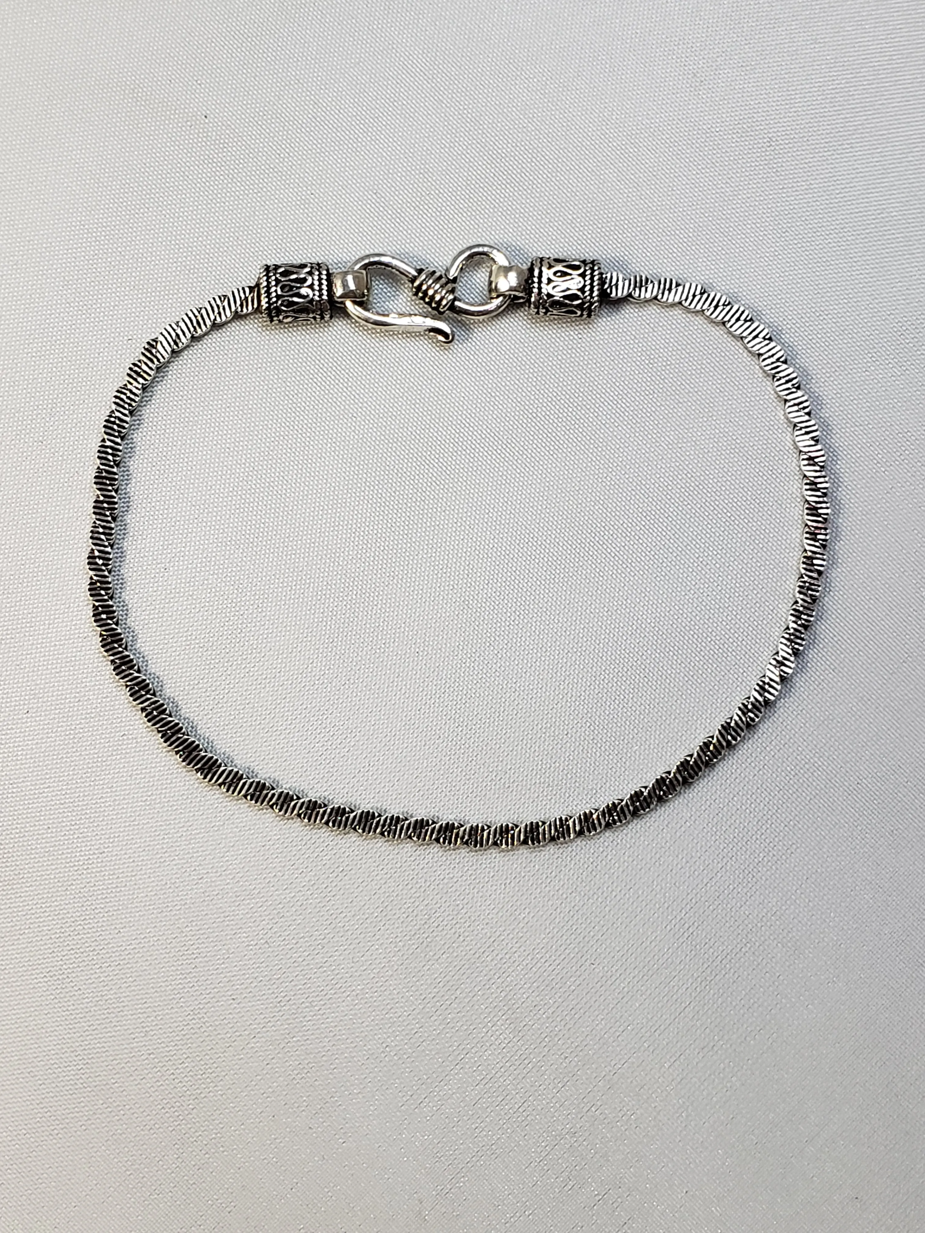 Artisan Crafted Sterling Silver Bracelet, 7.25", 5.4g Handmade in India