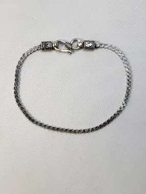 Artisan Crafted Sterling Silver Bracelet, 7.25", 5.4g Handmade in India