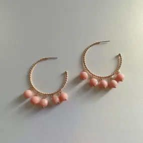 Ashanti Coral Bead Boho Hoops