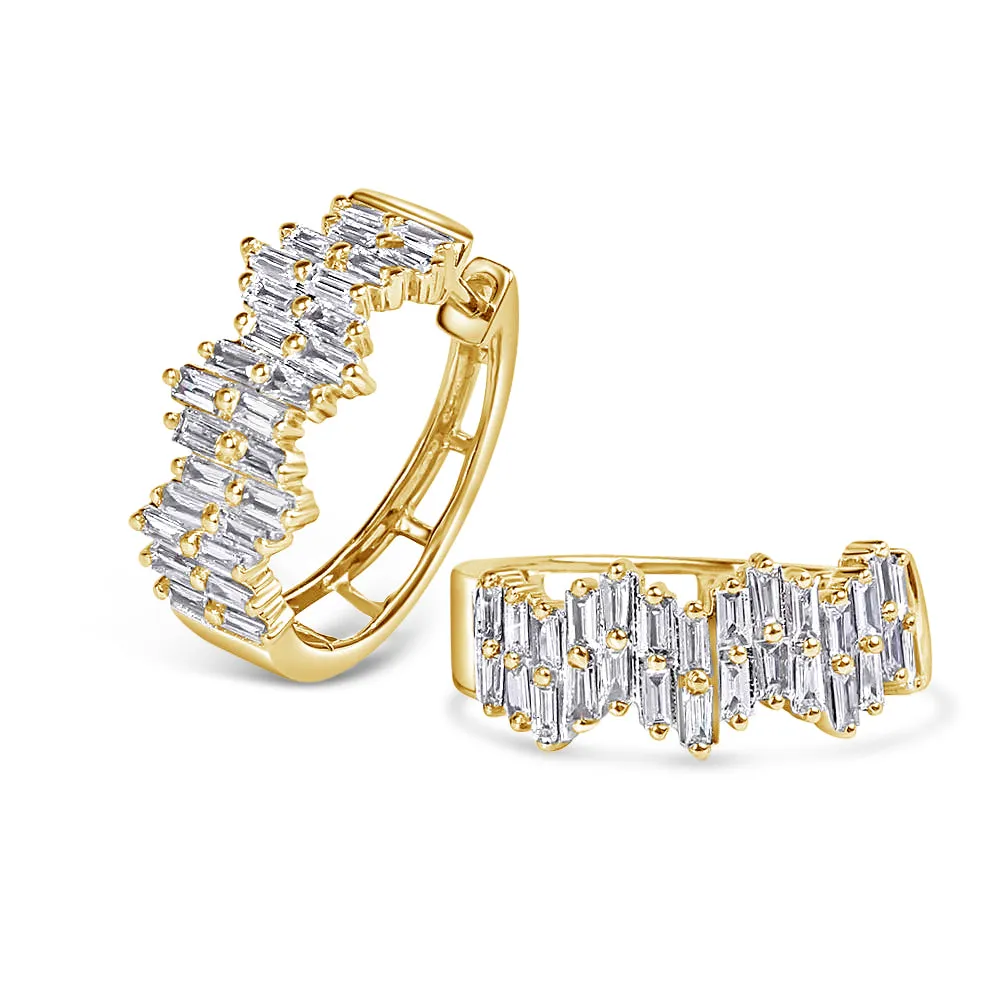 AVA BAGUETTE DIAMOND HOOPS