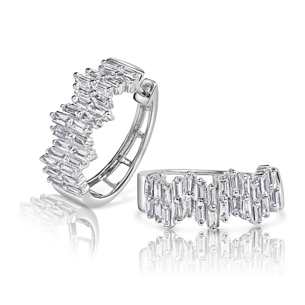 AVA BAGUETTE DIAMOND HOOPS