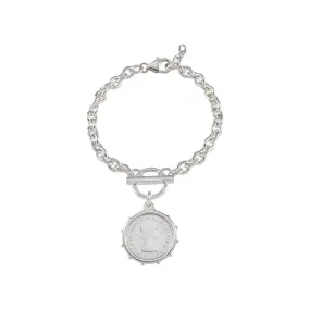 BELCHER BRACELET WITH ANTIQUE SIXPENCE