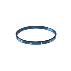 BG308BL B.Tiff 8-Stone Blue Bangle Bracelet