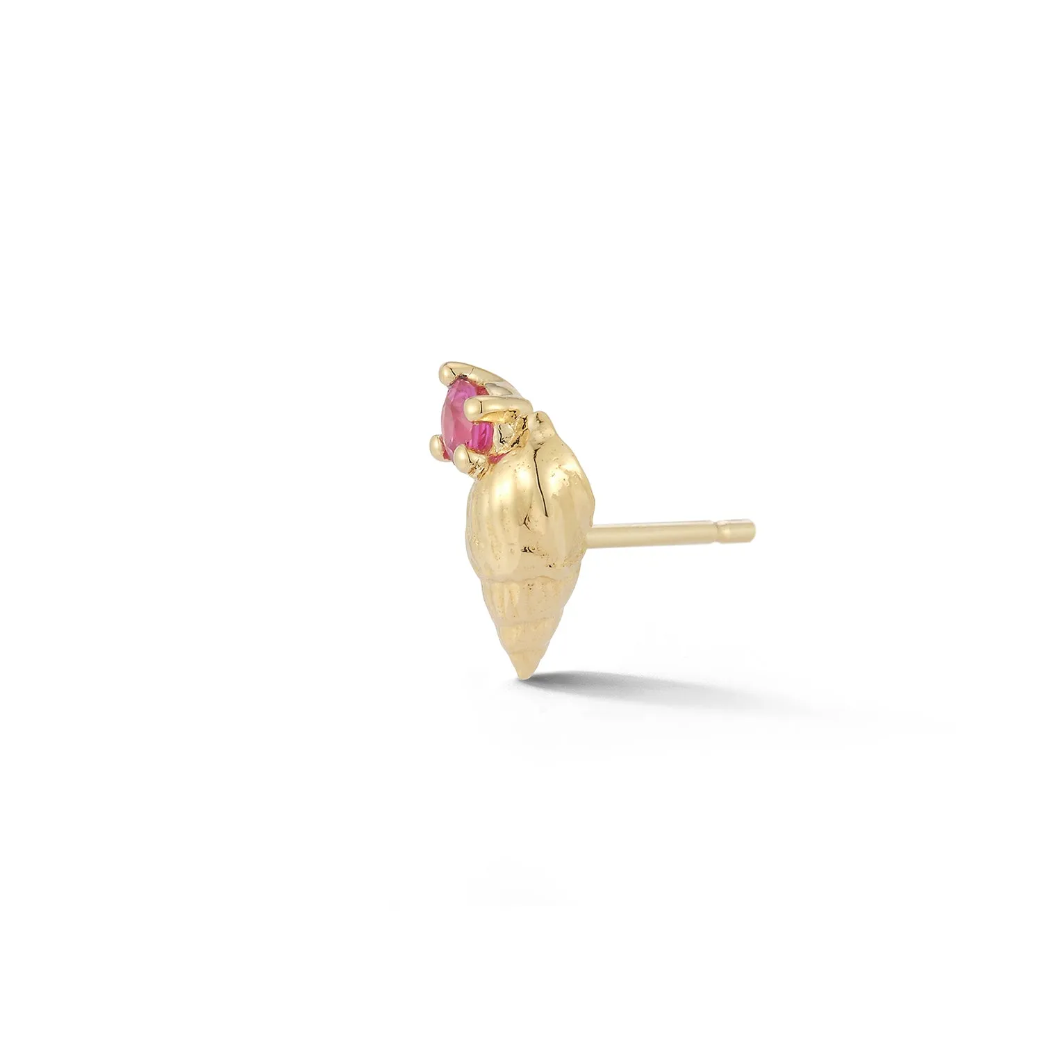 Bitsy Ursula Stud with Pink Sapphire - Closed