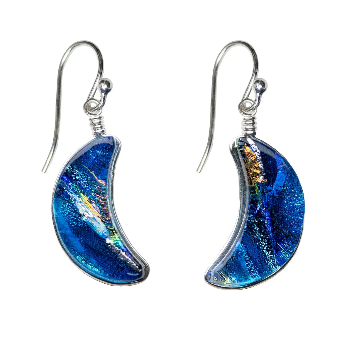 Blue Moon Dichroic Glass Earrings by Nickel Smart®