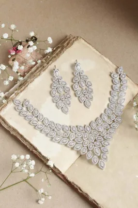 Bridal White Stone Leafy Choker