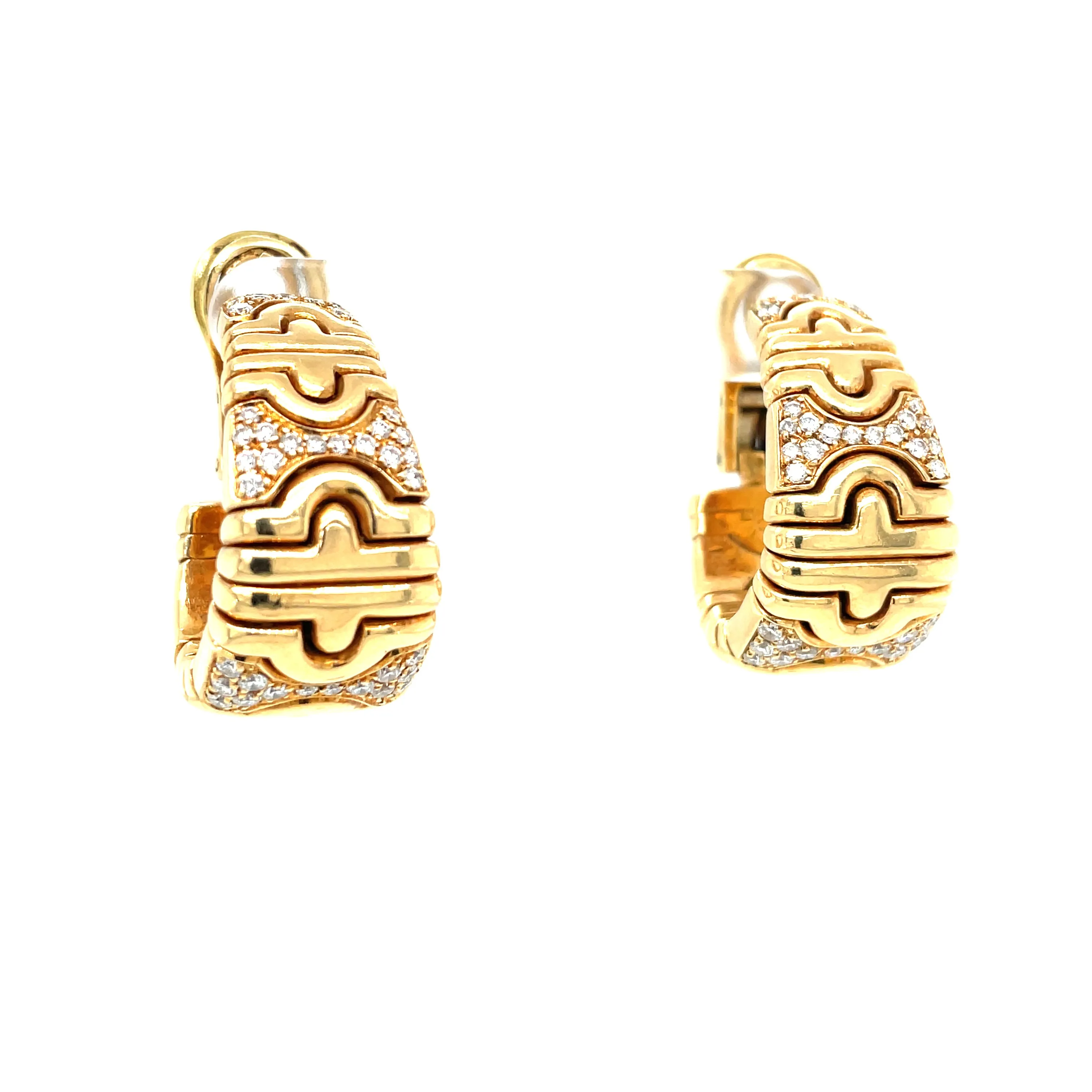 Bulgari Parentesi Diamond Gold Earrings