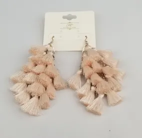 Bunched tassel earrings