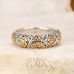 Byzantine Checker Thin Band Ring