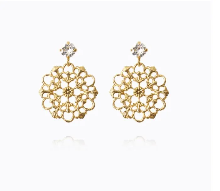 Caroline Svedbom Andrea Earrings Gold Crystal