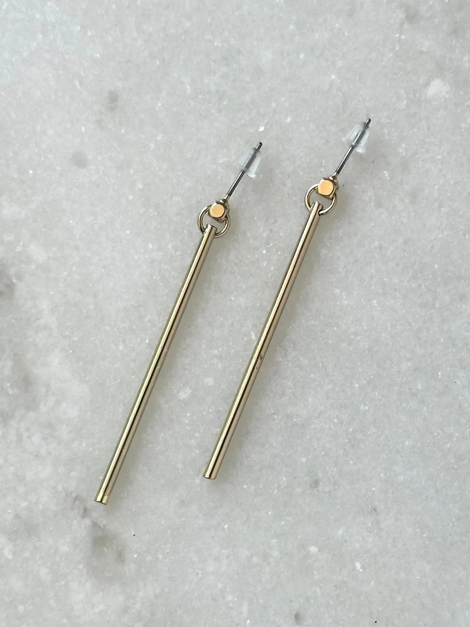 Carson Bar Earrings-Gold