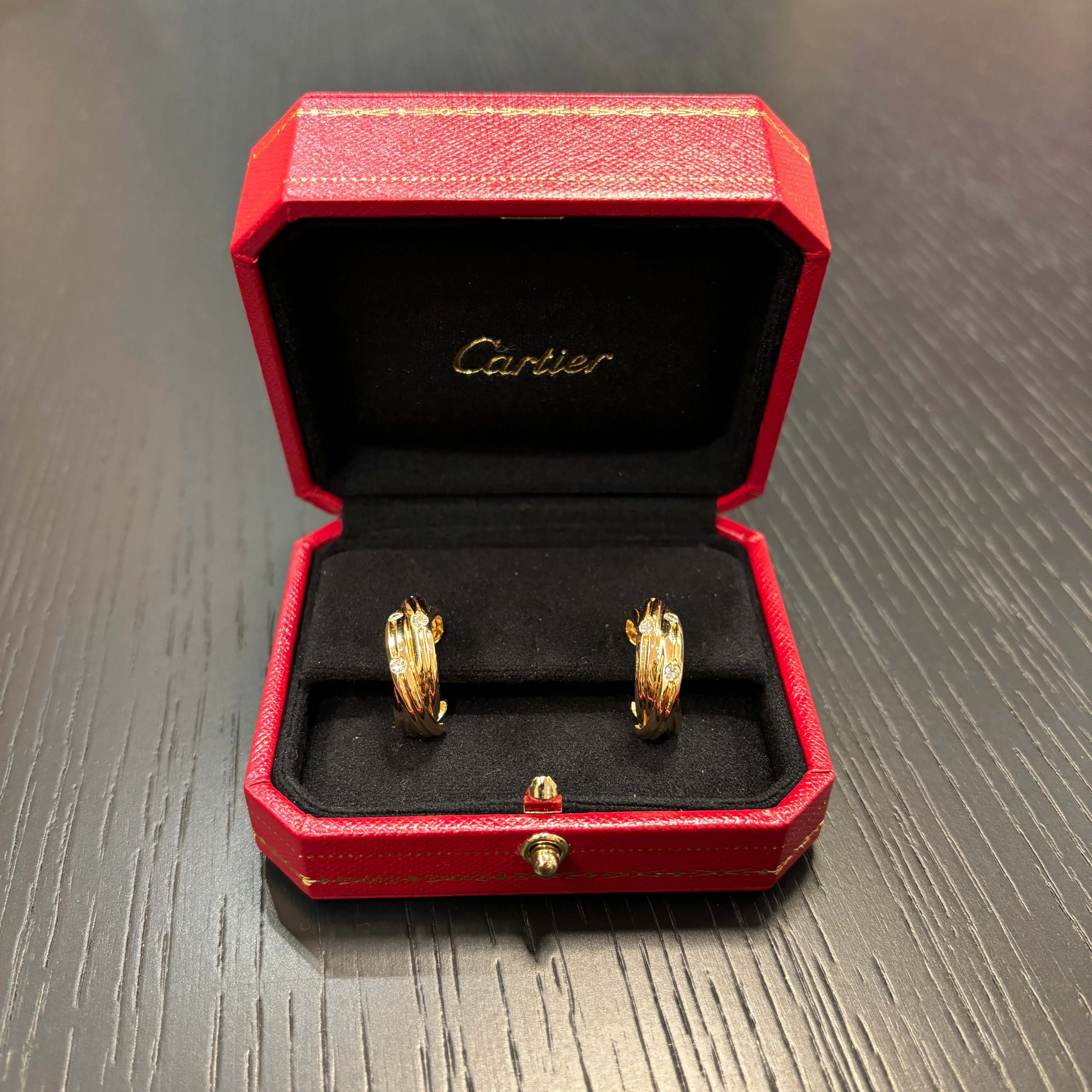 Cartier Trinity Diamond Hoop Earrings