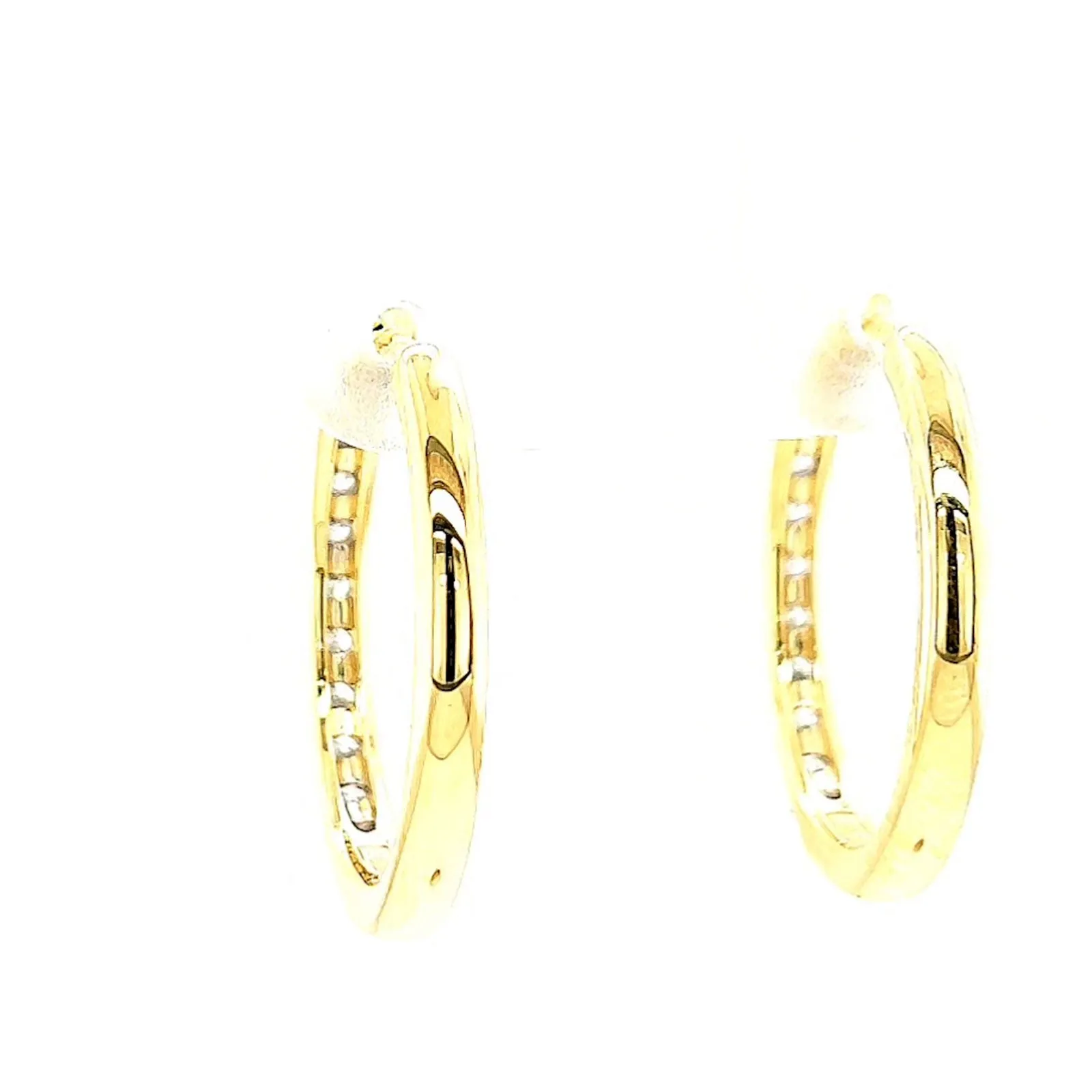 Celebration 9ct Two Tone Gold Round Brilliant Cut 3/4 CARAT tw of Lab Grown Diamonds Huggie Earrings