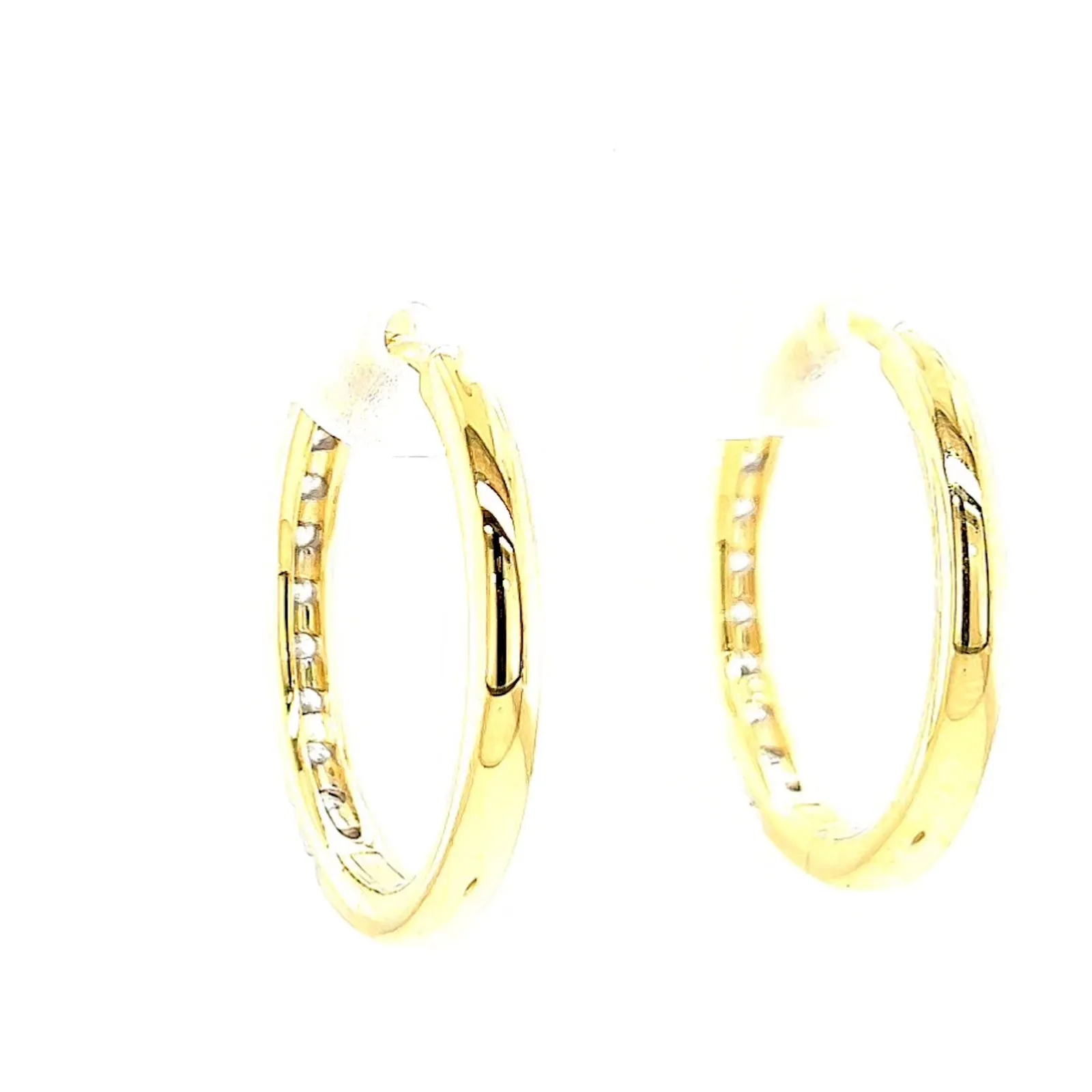 Celebration 9ct Two Tone Gold Round Brilliant Cut 3/4 CARAT tw of Lab Grown Diamonds Huggie Earrings