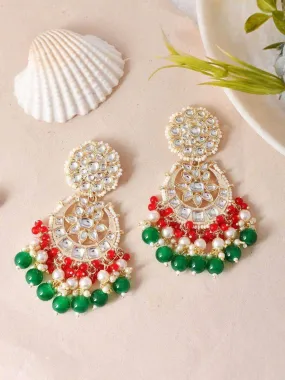 Chandbali Multicolor Kundan Earring