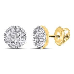 Circle Edgeless Micro Pave Diamond Earrings 10K Gold