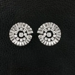 Circular Diamond Estate Earrings