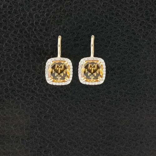 Citrine & Diamond Earrings