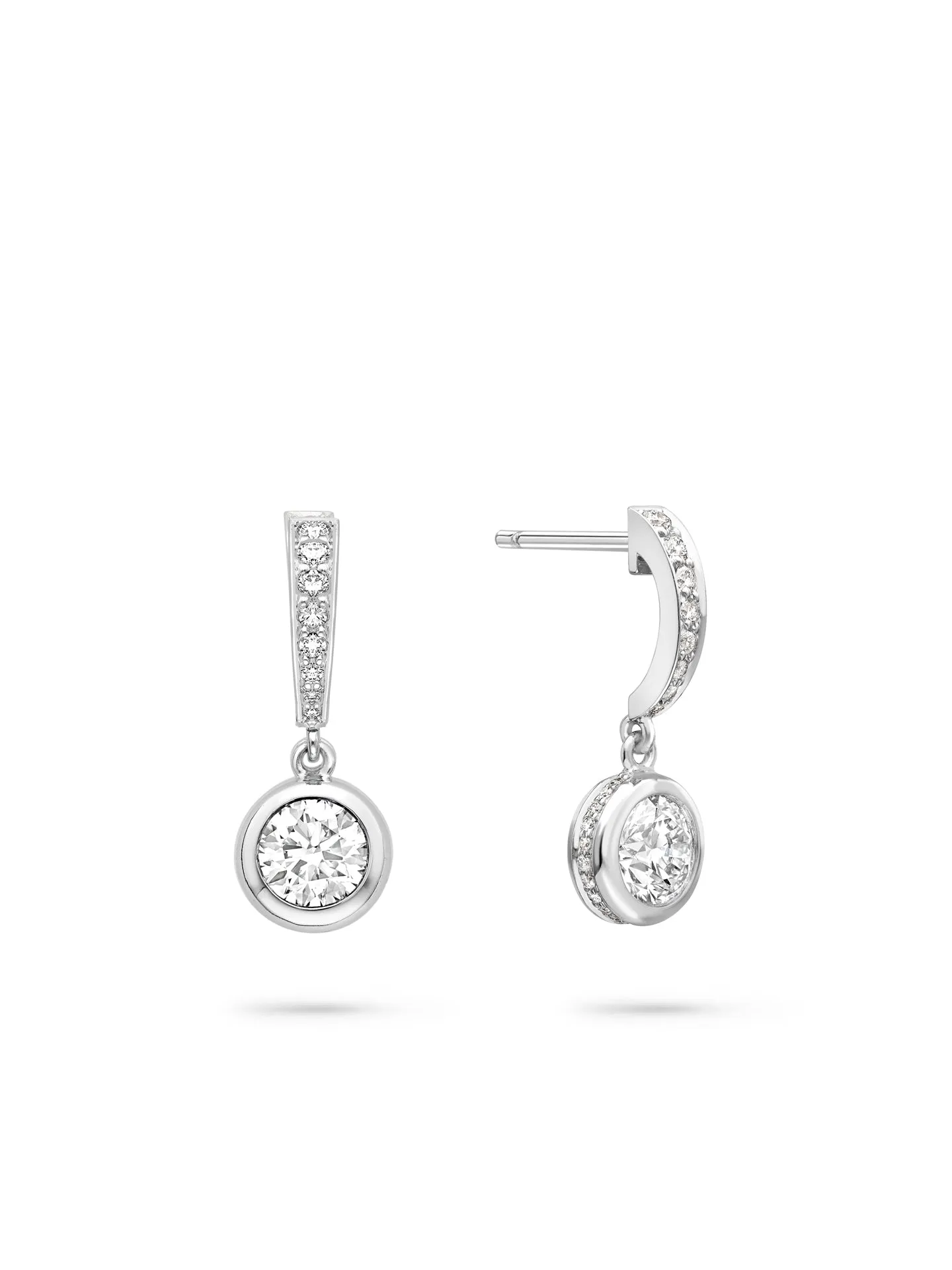 Classic Platinum Diamond Drop Earrings