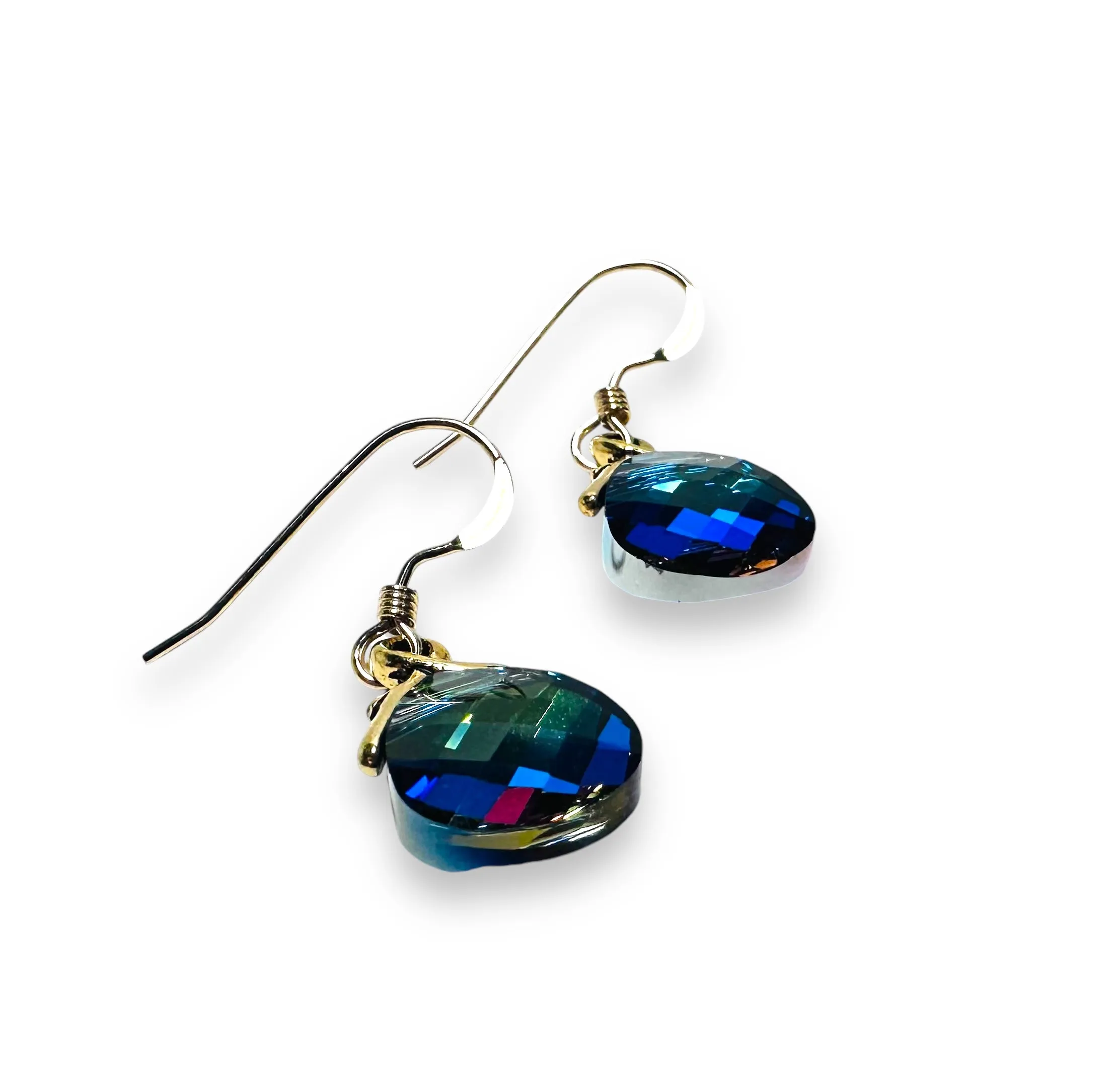 Color Changing Teardrop Beads/ Crystal Dangle Earrings