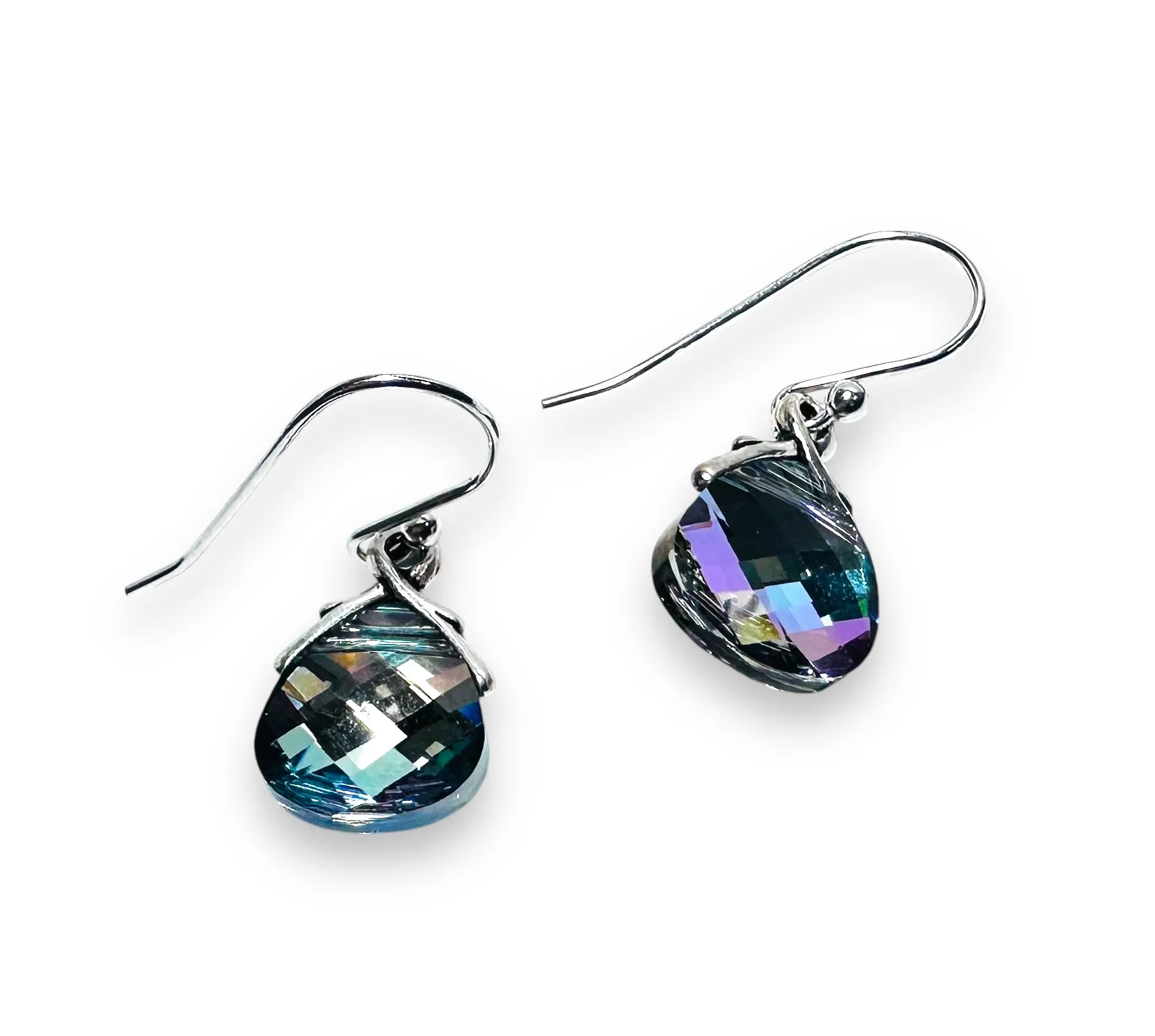 Color Changing Teardrop Beads/ Crystal Dangle Earrings