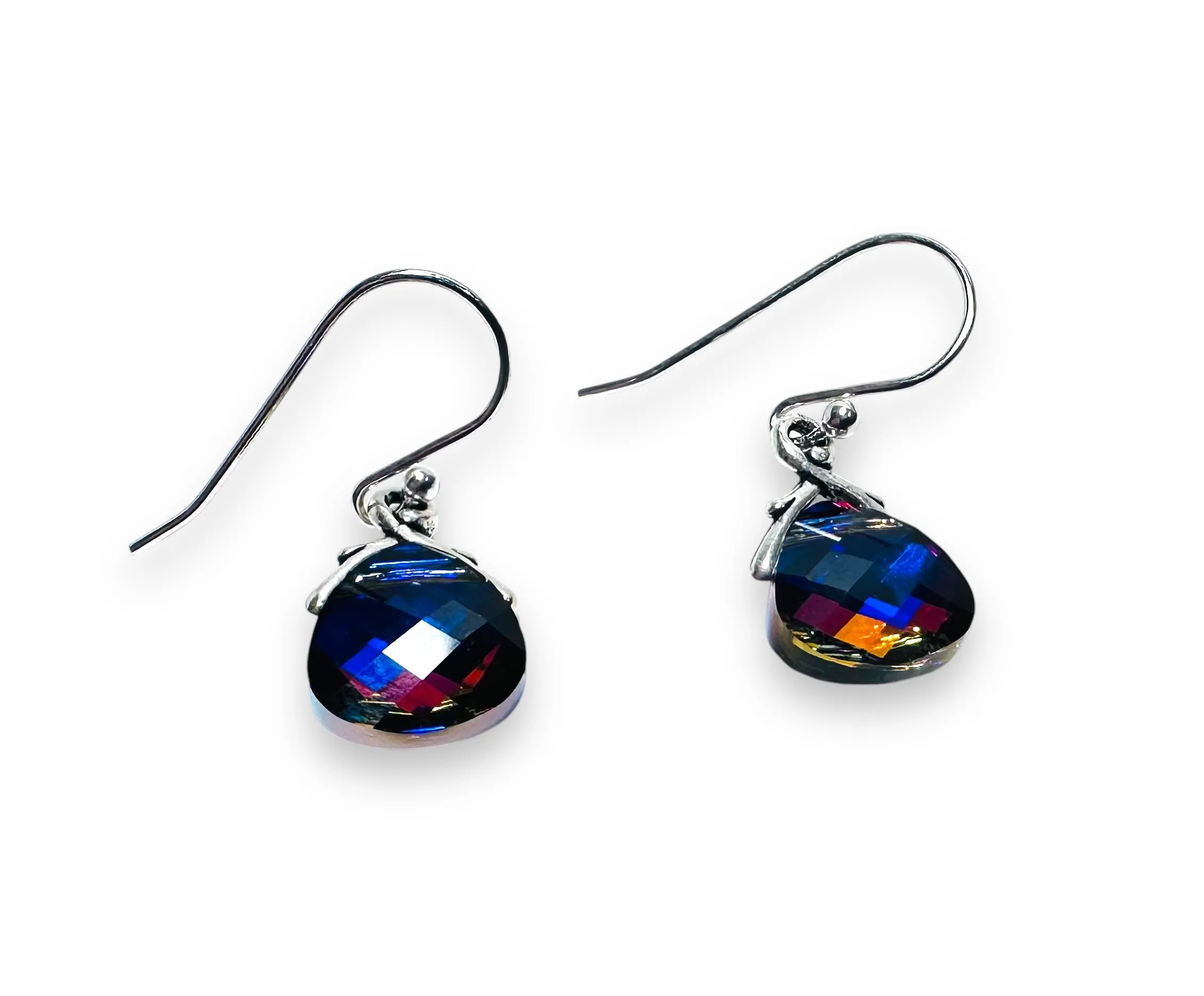 Color Changing Teardrop Beads/ Crystal Dangle Earrings