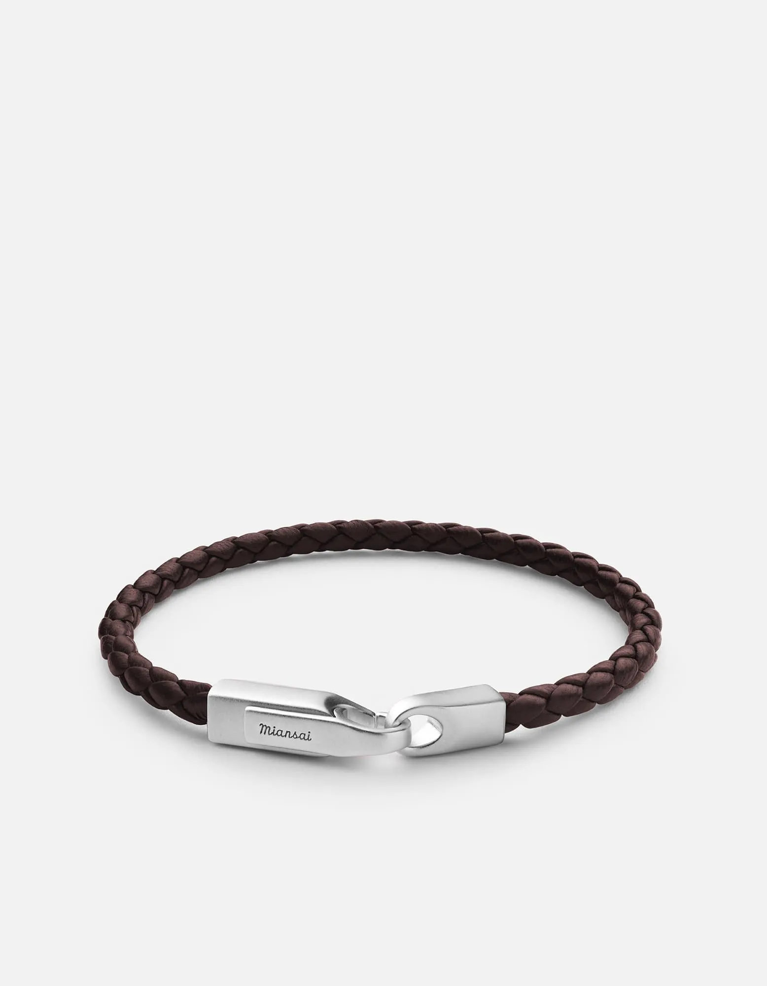 Crew Leather Bracelet, Matte Silver