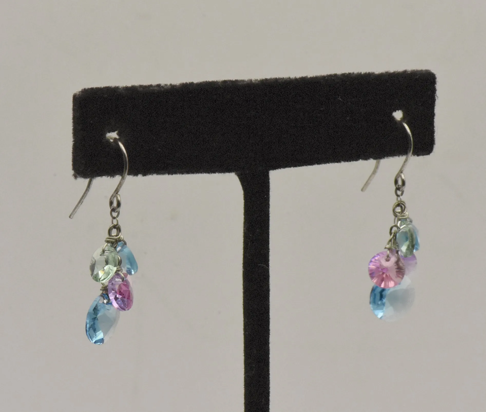 Crystallized Swarovski Color Sterling Silver Dangle Earrings