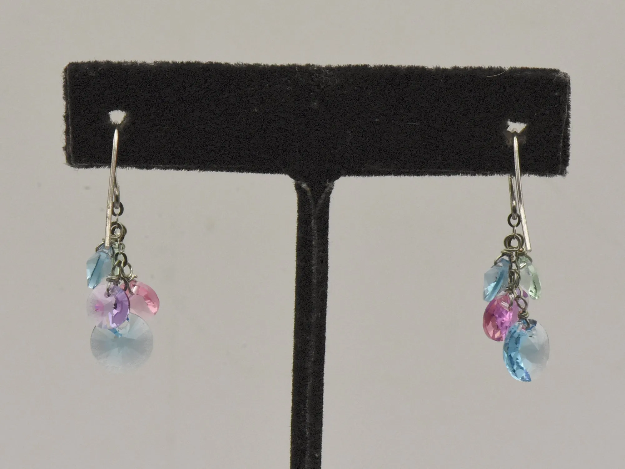 Crystallized Swarovski Color Sterling Silver Dangle Earrings