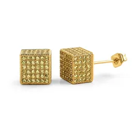 Cube Lemonade CZ Hip Hop Bling Bling Earrings