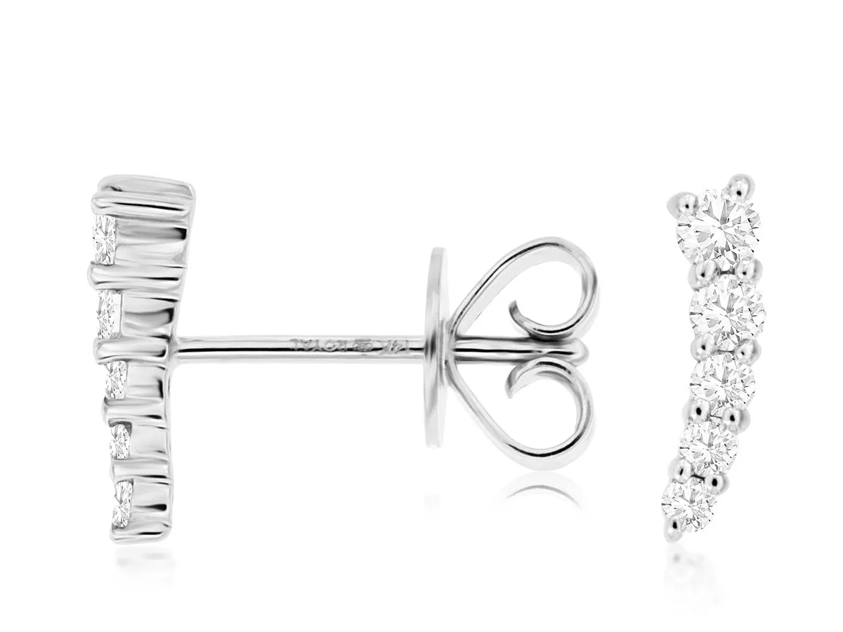 Curved Diamond Stud