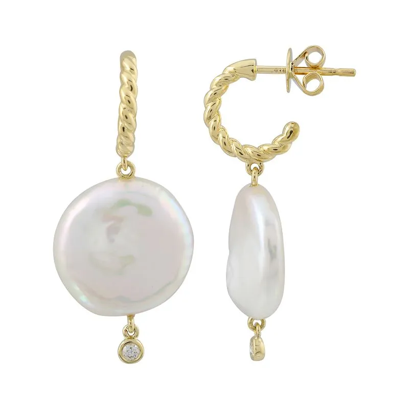 Curved Pearl Drop Studs