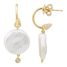 Curved Pearl Drop Studs