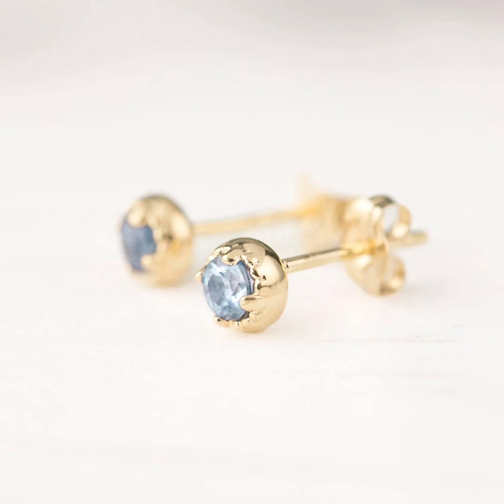 Dahlia Stud Earrings - Montana Sapphire