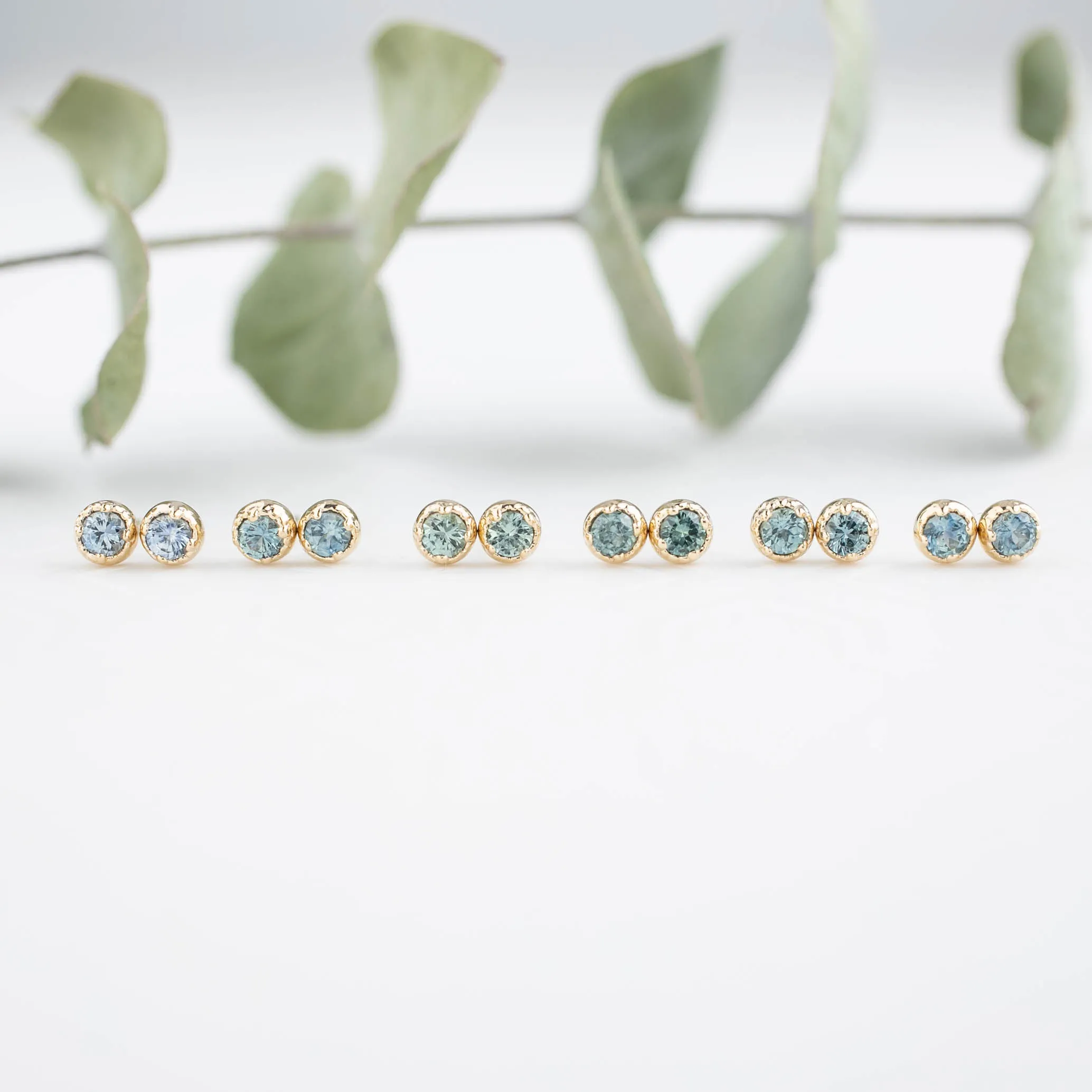 Dahlia Stud Earrings - Montana Sapphire