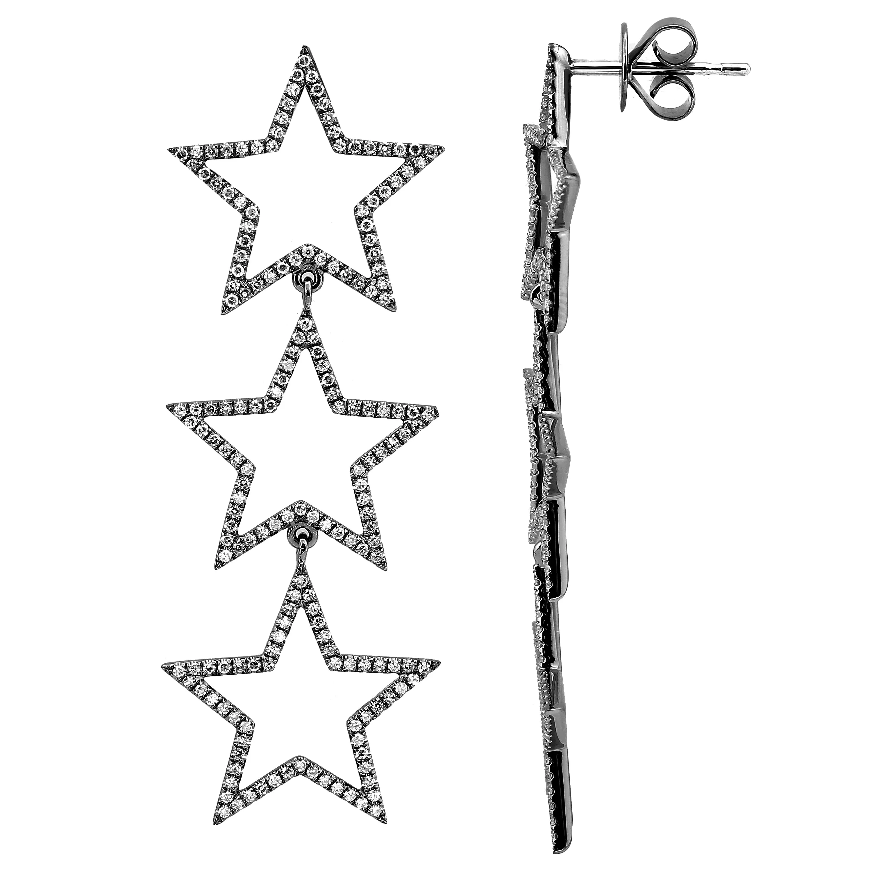 Dangling Open Star Earrings