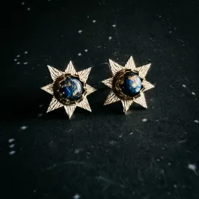 Dark Before the Dawn Sunburst Stud Earrings