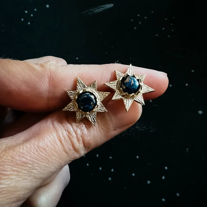 Dark Before the Dawn Sunburst Stud Earrings