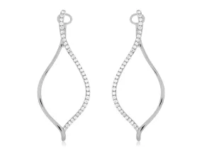 Diamond Accented Open Dangle Earrings