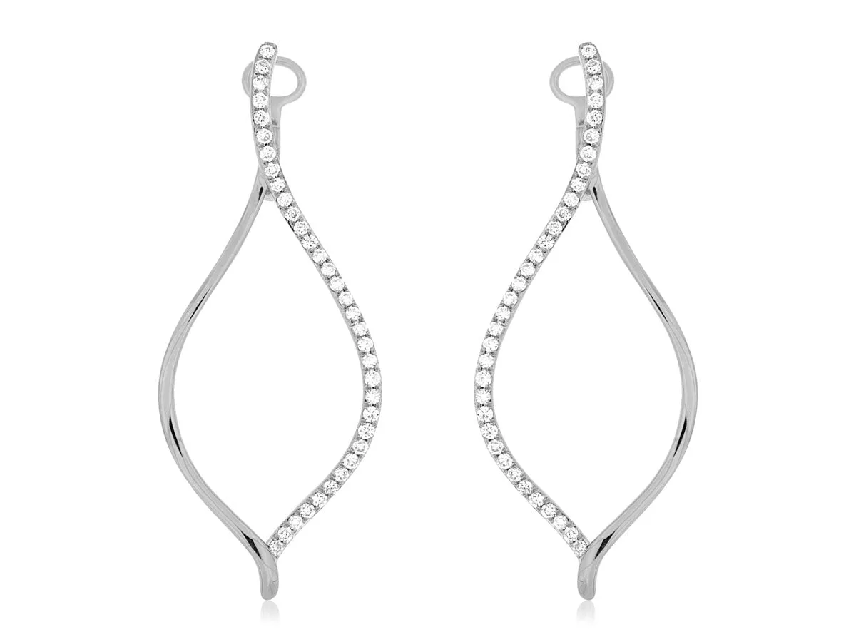 Diamond Accented Open Dangle Earrings